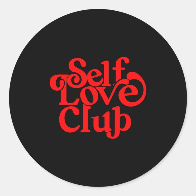Pegatina Redonda Self Care Club Sitive Aesthetic Self Love Valentin (Anverso)