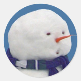 Pegatina Redonda Selfie de Snowman ansioso