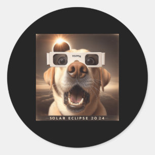 Pegatina Redonda Selfie Labrador Recuperador Niños Hombres Eclipse