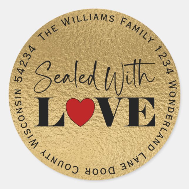 Pegatina Redonda Sellado con la dirección de retorno de círculo de  (Anverso)