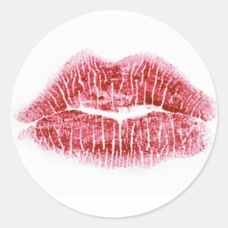 Pegatina Redonda Sellado con un beso