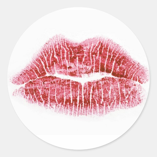 Pegatina Redonda Sellado con un beso (Anverso)