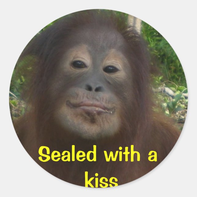Pegatina Redonda Sellado con un beso (Anverso)