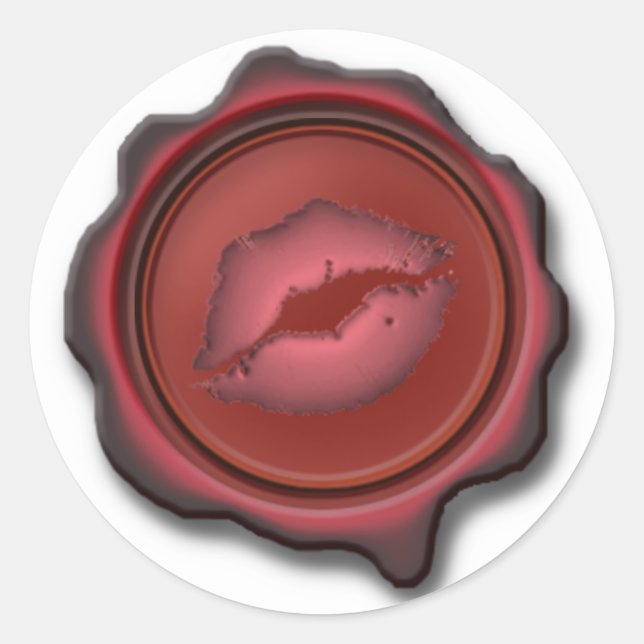 PEGATINA REDONDA SELLADO CON UN BESO DE SHARON SHARPE (Anverso)