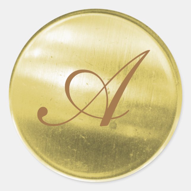 Pegatina Redonda sellador de sobre monograma (Anverso)