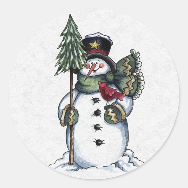 Pegatina Redonda Sellador de sobres de navidades (Anverso)