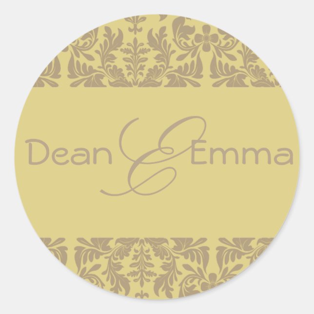 Pegatina Redonda Selladores de sobres con monograma (Anverso)