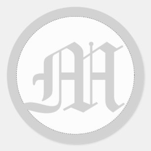 Pegatina Redonda Selladores redondos de sobre boda con monograma