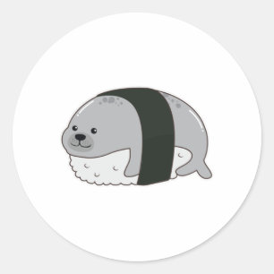 Pegatina Redonda Sellar como sushi