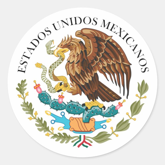 Pegatina Redonda Sellar el gobierno México, México (Anverso)