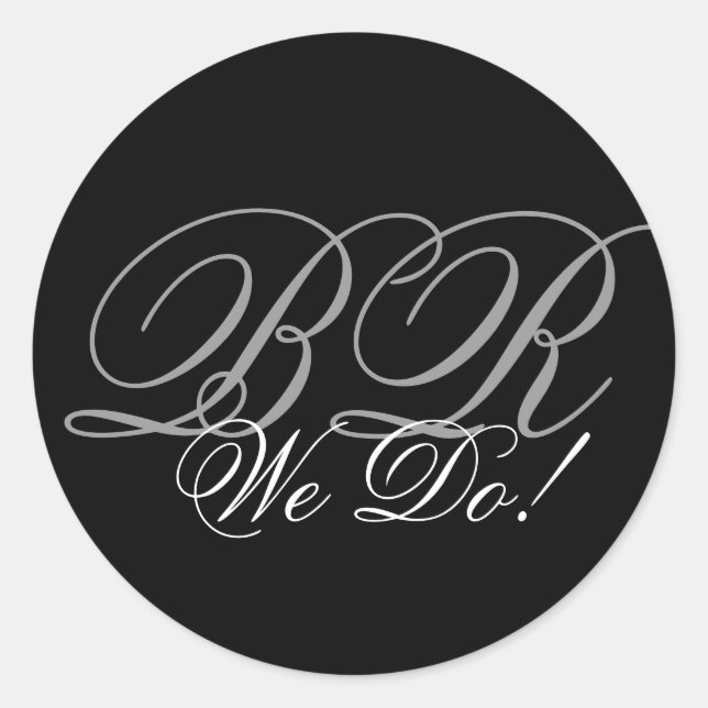 Pegatina Redonda ¡Sello de invitación al monograma que hacemos! (Anverso)