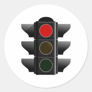 Pegatina Redonda Semáforo traffic light rojo hablas