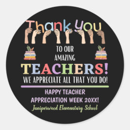 Pegatina Redonda Semana de Apreciación del Profesor