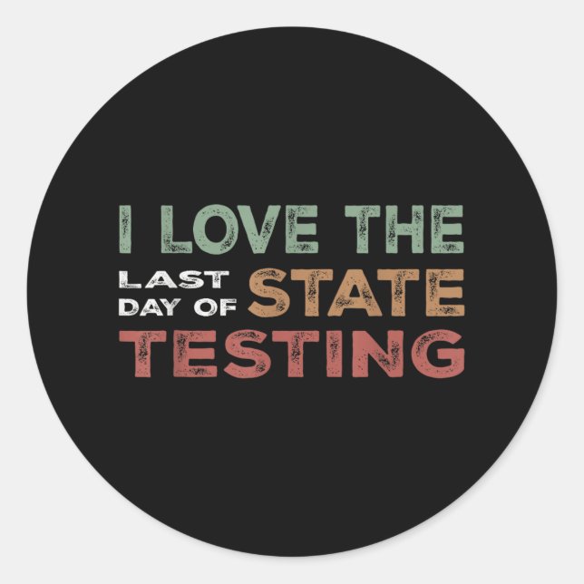 Pegatina Redonda Semana de Pruebas Estatales Finalizada Celebración (Anverso)