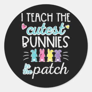 Pegatina Redonda Semana Santa Enseño Cutest Bunnies Parche Cute Pro