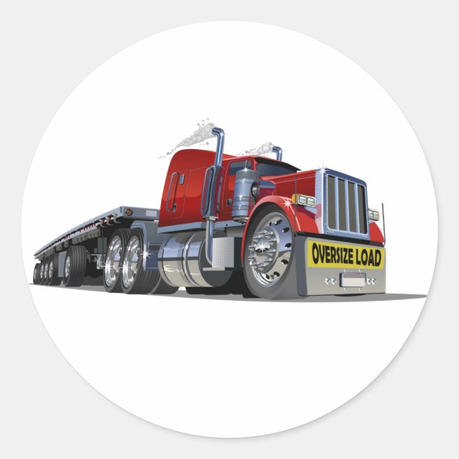 Pegatina Redonda semi-camión personalizado (Anverso)
