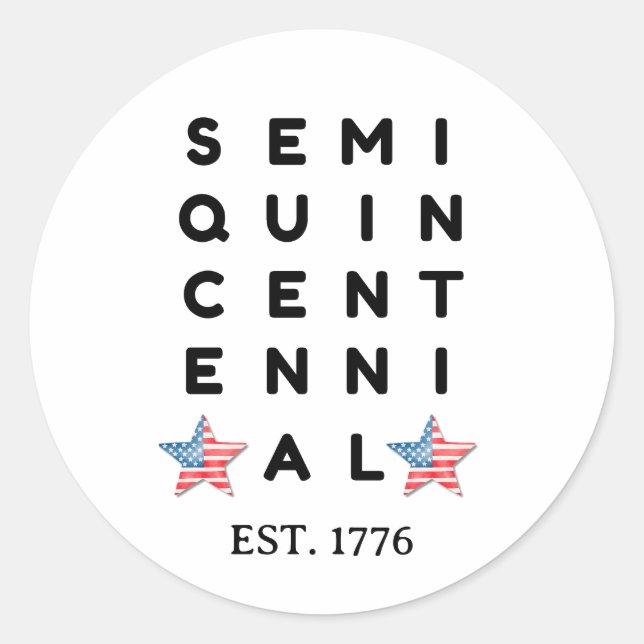 Pegatina Redonda Semi quincentennial 1776 2026 America 250th Year  (Anverso)