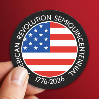 Pegatina Redonda Semicentenario de América 1776-2026 EE. UU. 250 Ba