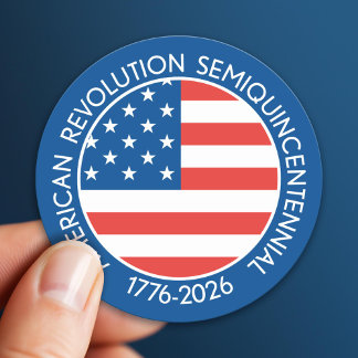 Pegatina Redonda Semicentenario de América 1776-2026 EE. UU. 250 Ba