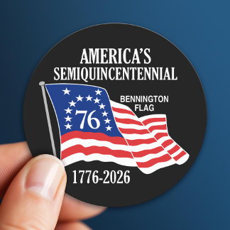 Pegatina Redonda Semicincuentenario de América 1776-2026 EE. UU. 25