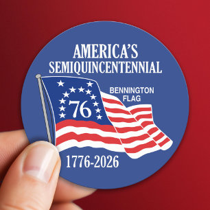 Pegatina Redonda Semicincuentenario de América 1776-2026 EE. UU. 25