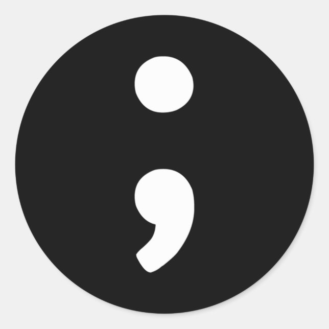 Pegatina Redonda Semicolón (Anverso)