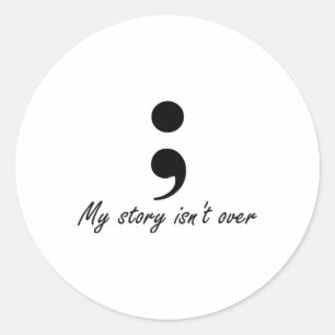Pegatina Redonda Semicolón