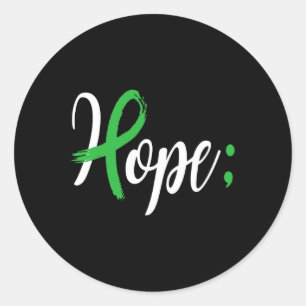 Pegatina Redonda Semicolón Apoyo Mes De Sensibilización Sobre La Sa