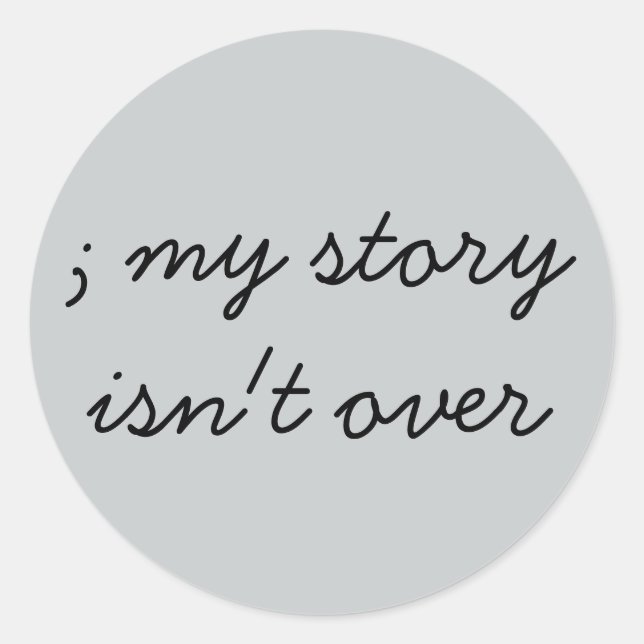 Pegatina Redonda SemiColón; Conciencia sobre la salud mental (Anverso)