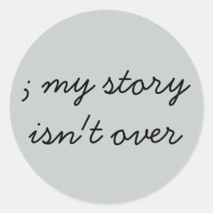 Pegatina Redonda SemiColón; Conciencia sobre la salud mental