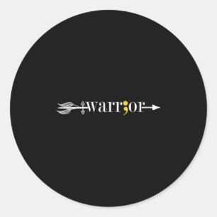 Pegatina Redonda Semicolón de mujeres guerreras mayo Awarene de sal