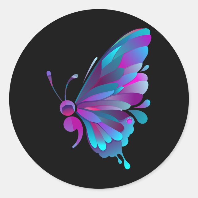 Pegatina Redonda Semicolón Mariposa Semicolon Tatto Mental Healt (Anverso)