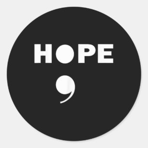 Pegatina Redonda Semicolón Sensibilización Sobre El Suicidio Para U