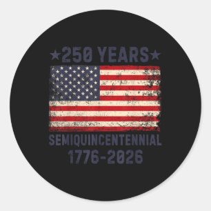 Pegatina Redonda Semicucentenario Americano 4 de julio 2026 250 Año