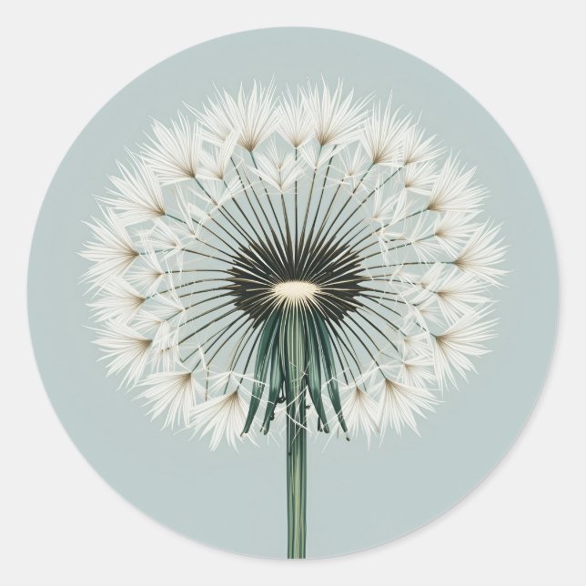 Pegatina Redonda Semilla de hoyo de Dandelion (Anverso)