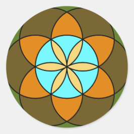 Pegatina Redonda Semilla de la Tierra de la Vida