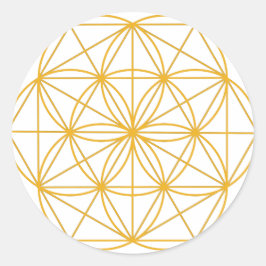 Pegatina Redonda Semilla de oro de la vida