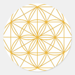 Pegatina Redonda Semilla del oro de la vida