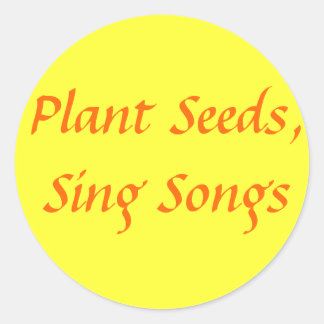 Pegatina Redonda Semillas de plantas, canciones de canto