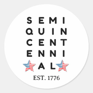 Pegatina Redonda Semiquincentenario 1776 2026 América 250º año 