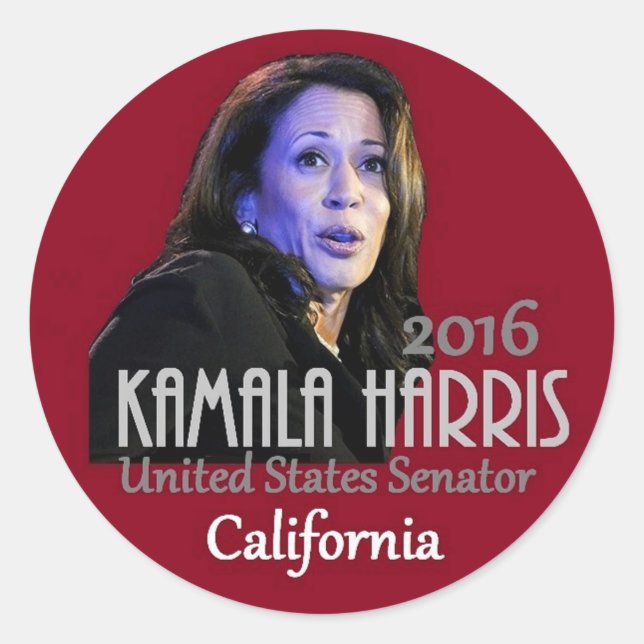 Pegatina Redonda Senado Kamala Harris 2016 (Anverso)