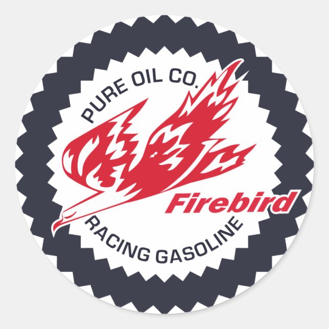 Pegatina Redonda Señal de la cosecha de Gasolina de Pure Firebird C (Anverso)