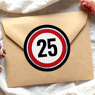 Pegatina Redonda Señal de límite de velocidad por cumpleaños número