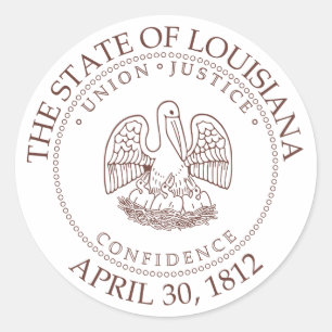 Pegatina Redonda Señal de Louisiana