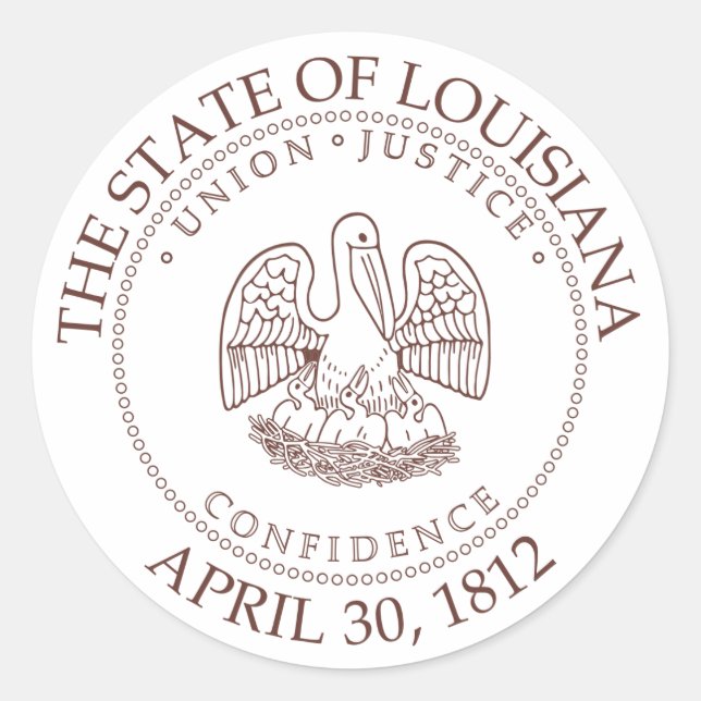 Pegatina Redonda Señal de Louisiana (Anverso)