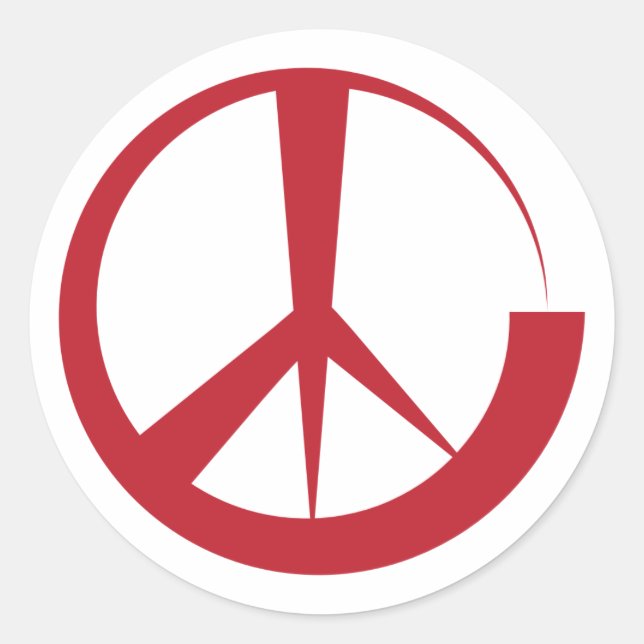 Pegatina Redonda Señal de paz creativa de aislamiento rojo (Anverso)