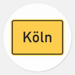 Pegatina Redonda Señal de tráfico de Colonia, Alemania