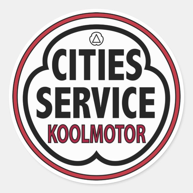 Pegatina Redonda Señal koolmotora del servicio de ciudades antiguas (Anverso)