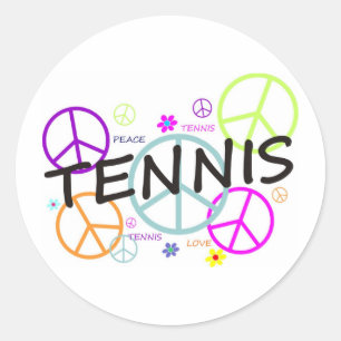Pegatina Redonda Señales de paz de colores de tenis