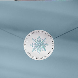 Pegatina Redonda Sencilla dirección familiar de Navidades de Bodas